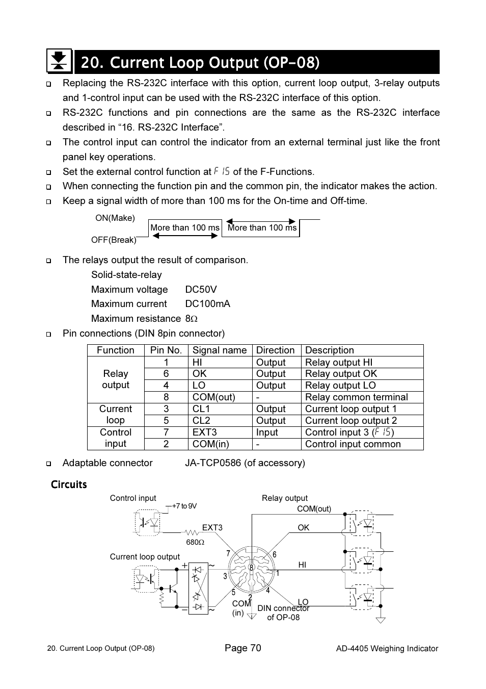 A&D Weighing Indicator AD-4405 User Manual | Page 72 / 80