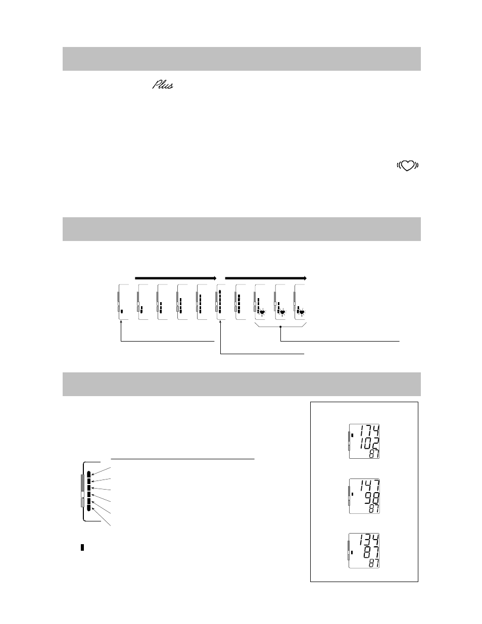 What is an irregular heartbeat, Pressure bar indicator, Who classification indicator | Example | A&D UA-767 User Manual | Page 11 / 52