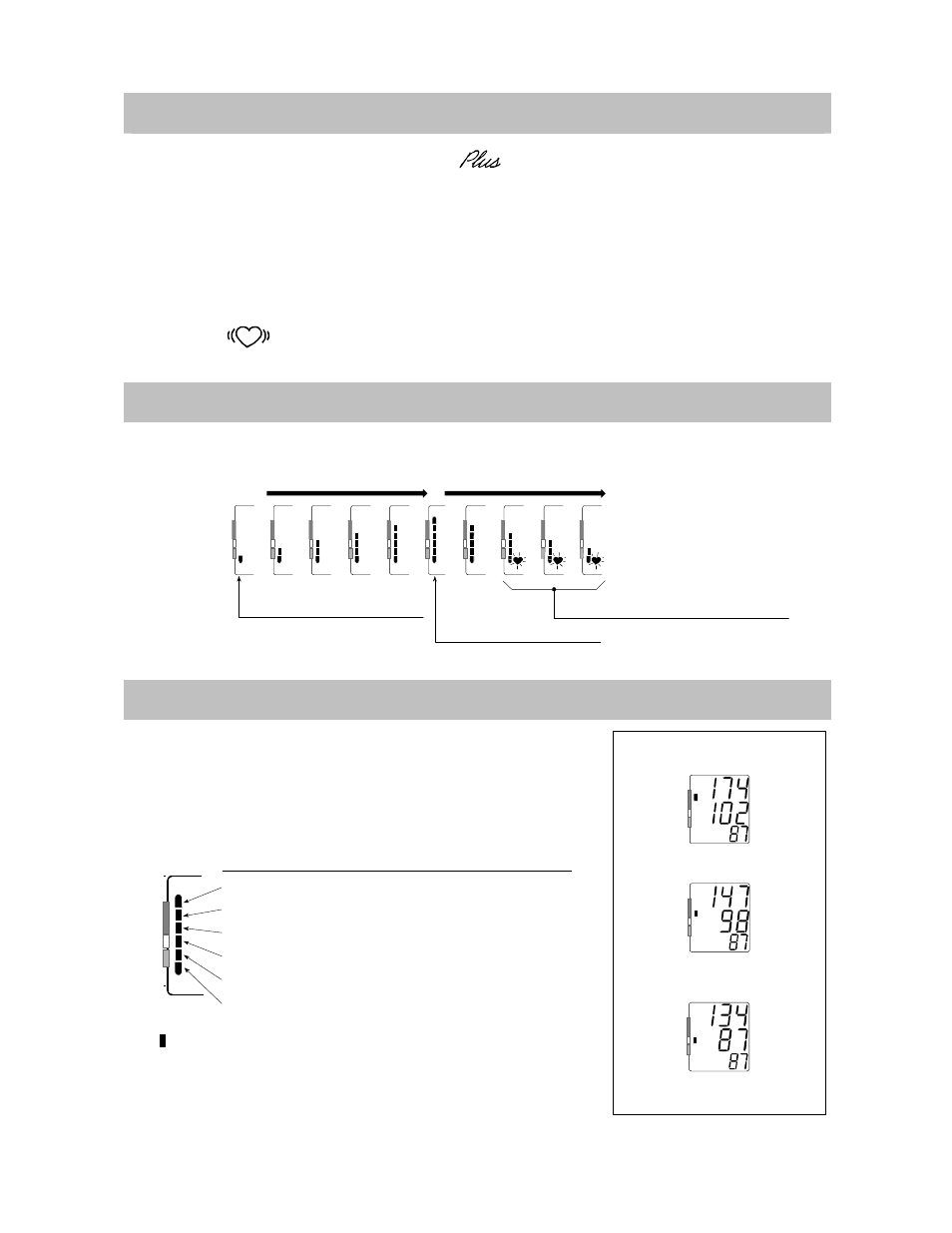 Qué es latido irregular del corazón, Indicador de barra de presión, Indicador de clasificación de la oms | Ejemplo | A&D UA-767 User Manual | Page 36 / 52