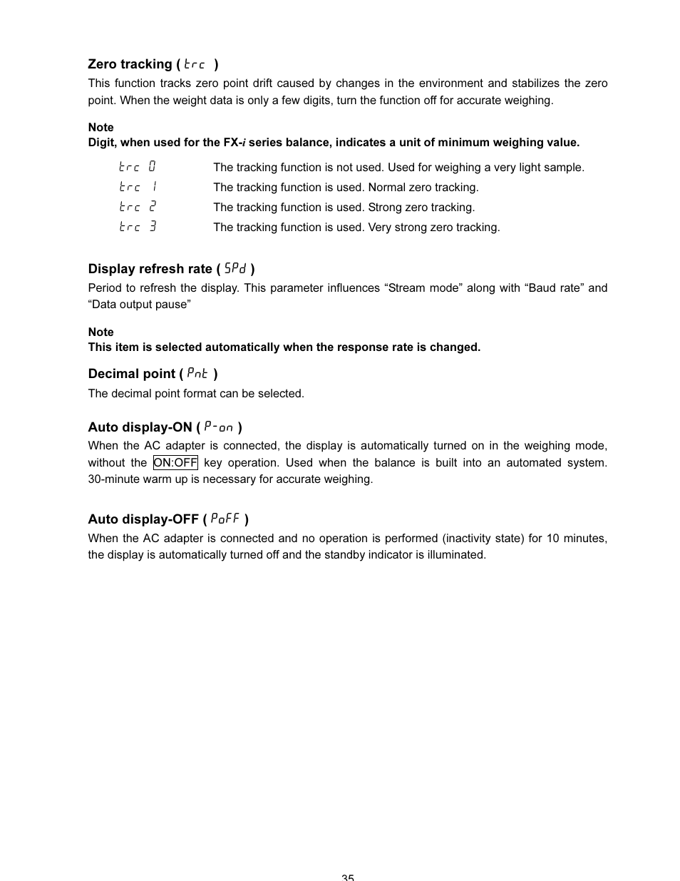 A&D FX-i SERIES User Manual | Page 37 / 72