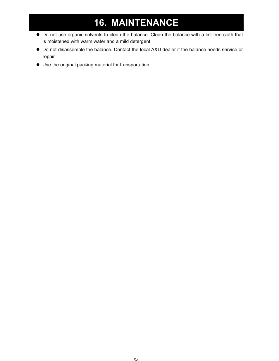 Maintenance | A&D FX-i SERIES User Manual | Page 56 / 72