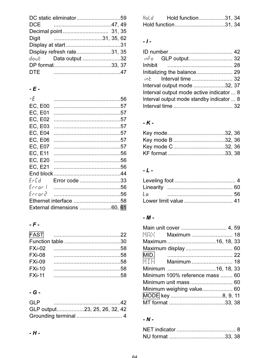 A&D FX-i SERIES User Manual | Page 66 / 72