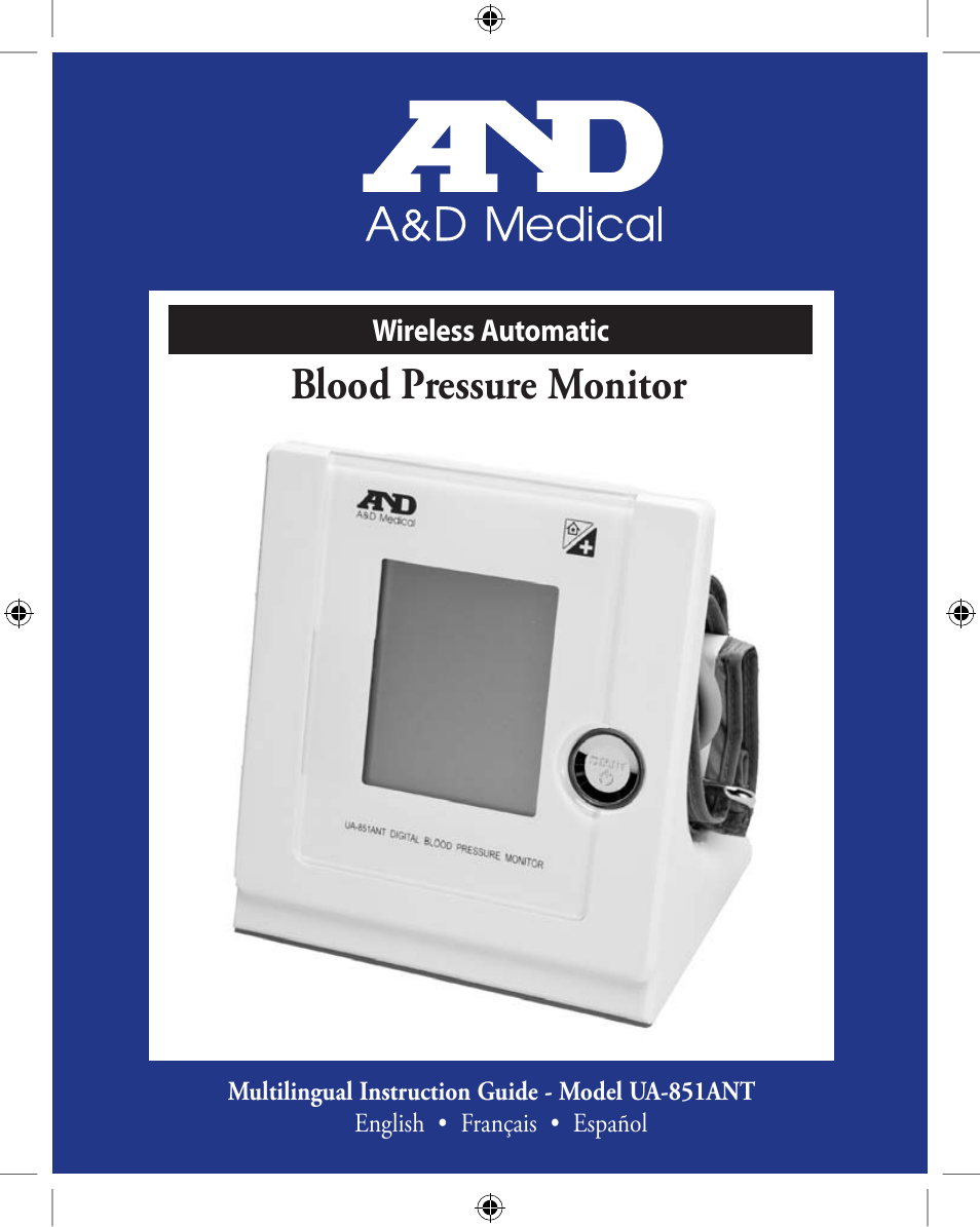 A&D Wireless Automatic Blood Pressure Monitor UA-851ANT User Manual | 69 pages