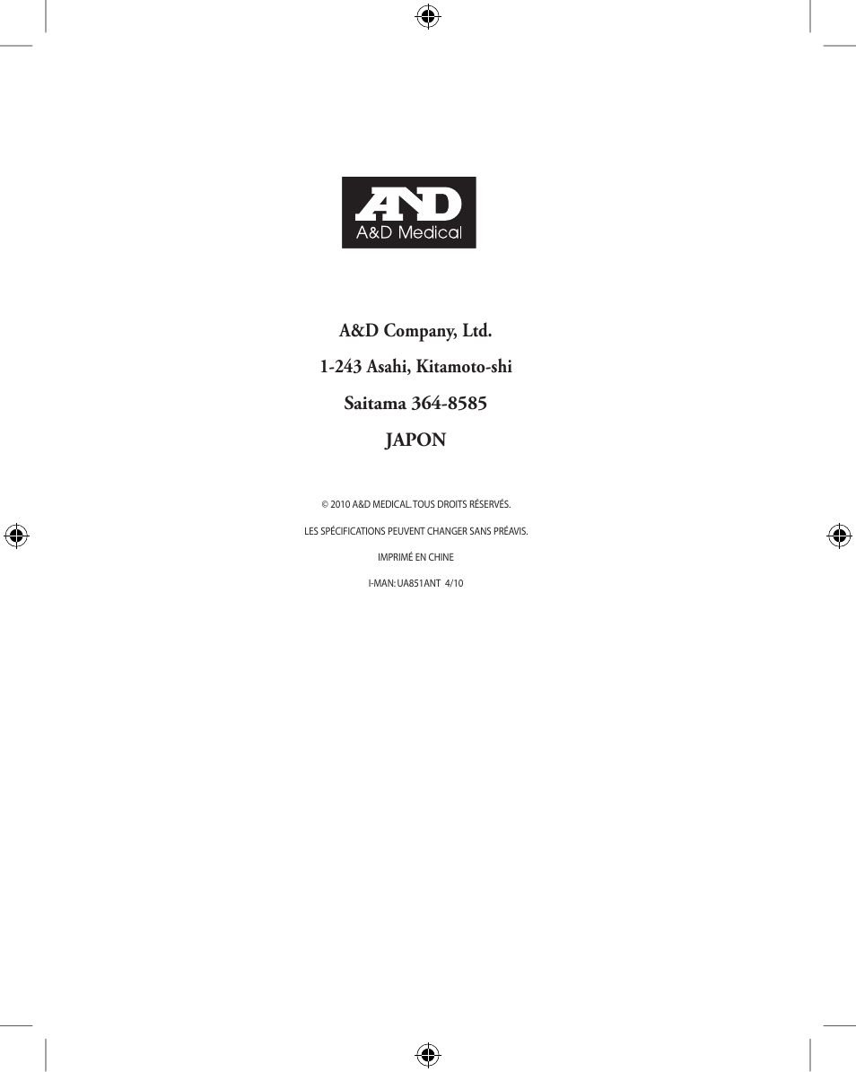 A&D Wireless Automatic Blood Pressure Monitor UA-851ANT User Manual | Page 45 / 69