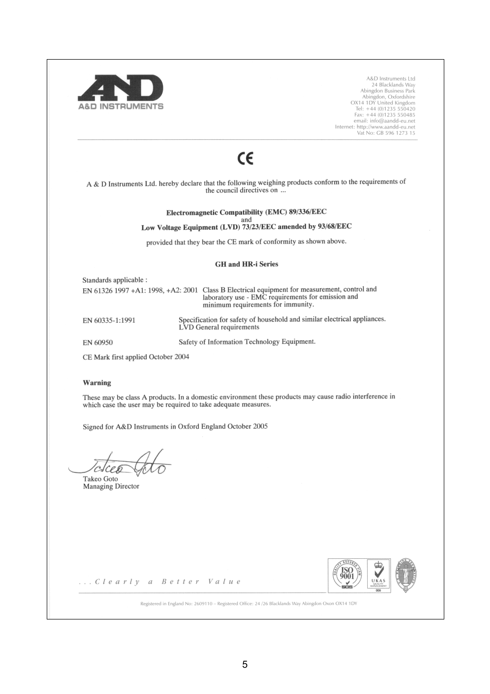 A&D A & D Analytical Balance GH-120/GH-200/GH-300/GH-202/GH-252 User Manual | Page 7 / 86