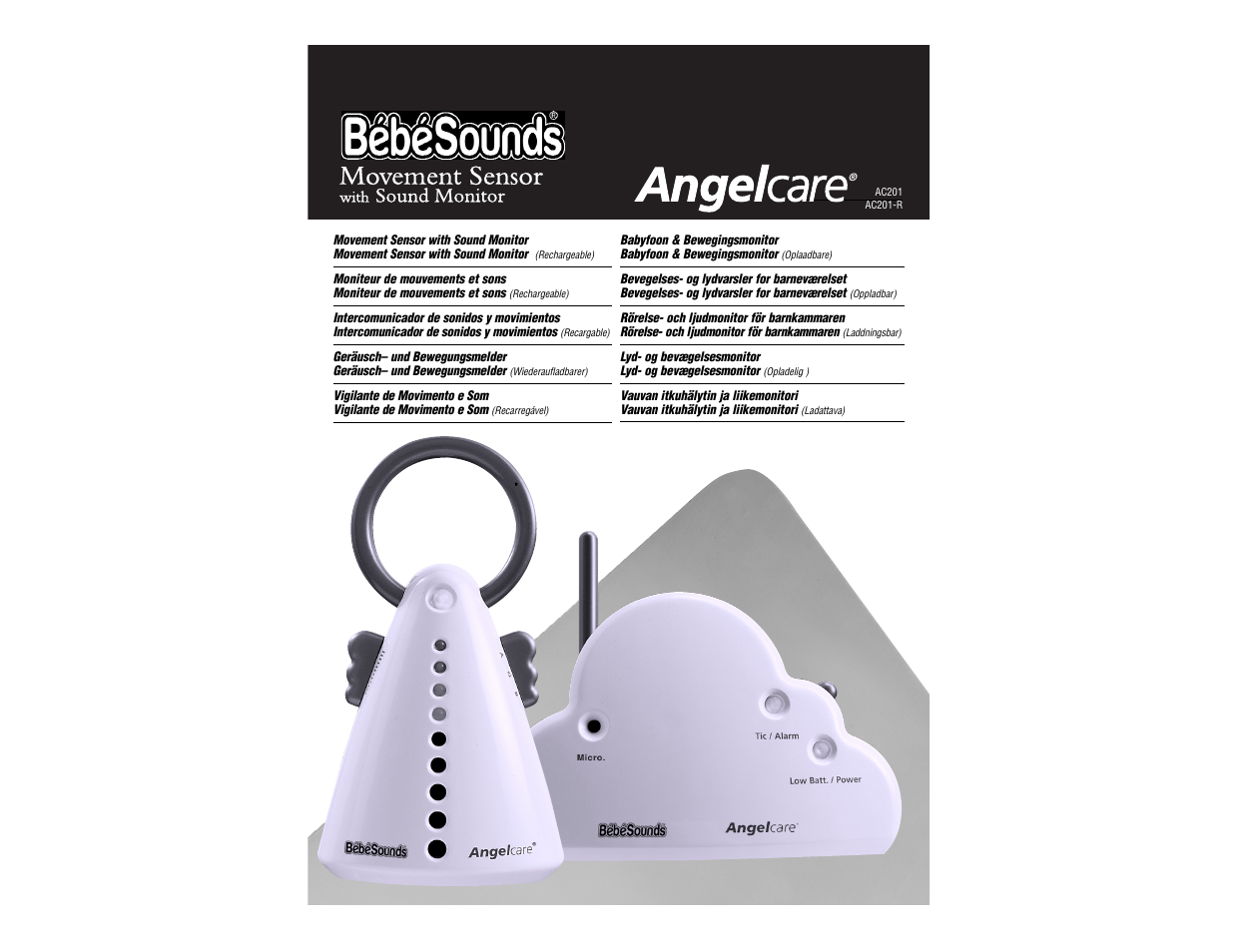 Angelcare Monitors BEBESOUNDS AC201 User Manual | 23 pages
