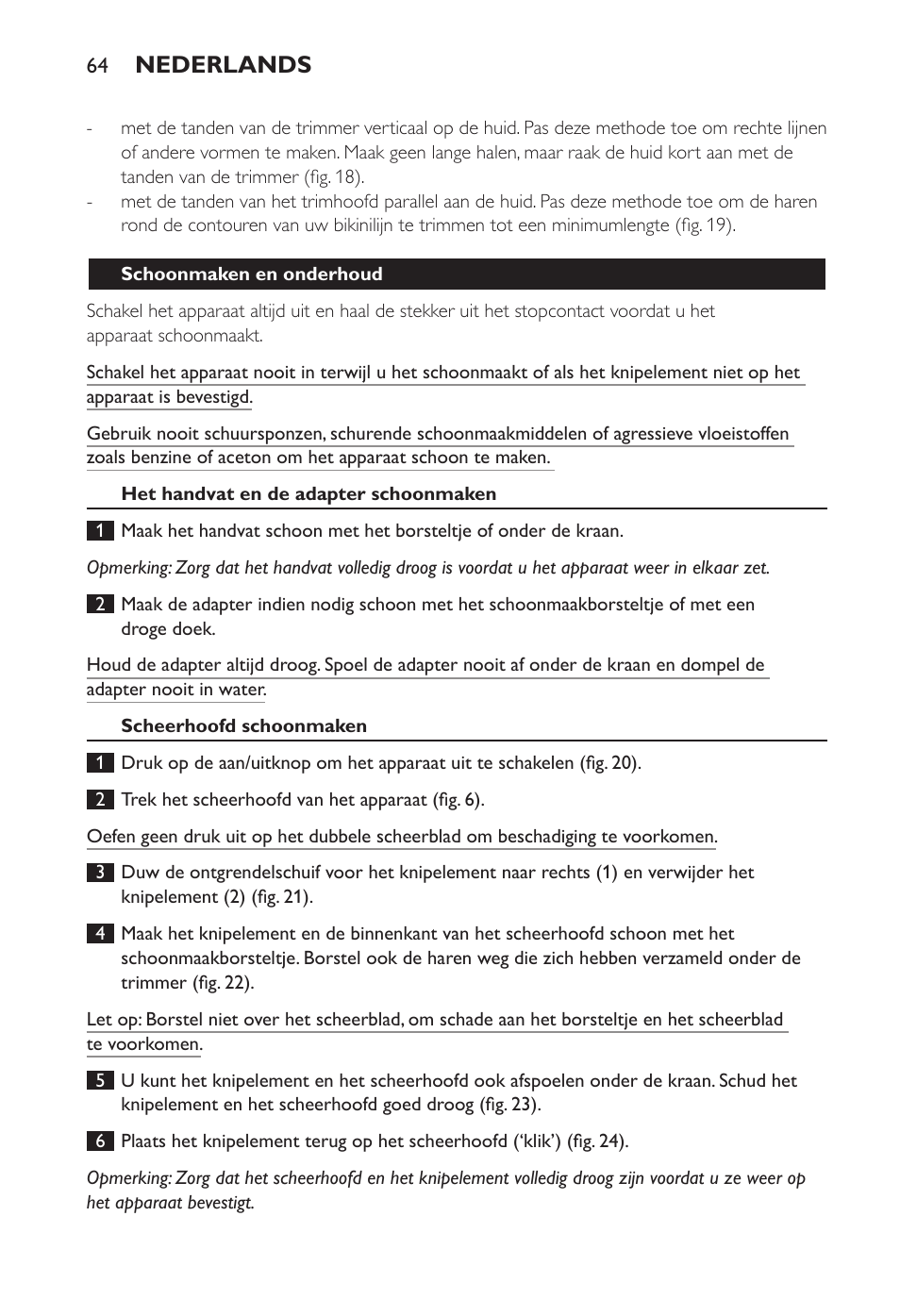 Nederlands | Philips Ladyshave Sensitive User Manual | Page 64 / 108