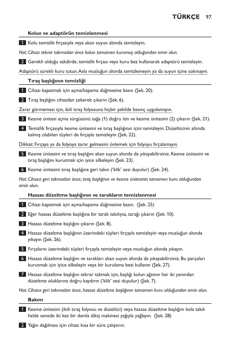 Türkçe | Philips Ladyshave Sensitive User Manual | Page 97 / 108