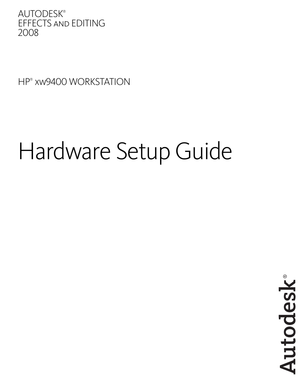 Autodesk HP Workstation xw9400 User Manual | 44 pages