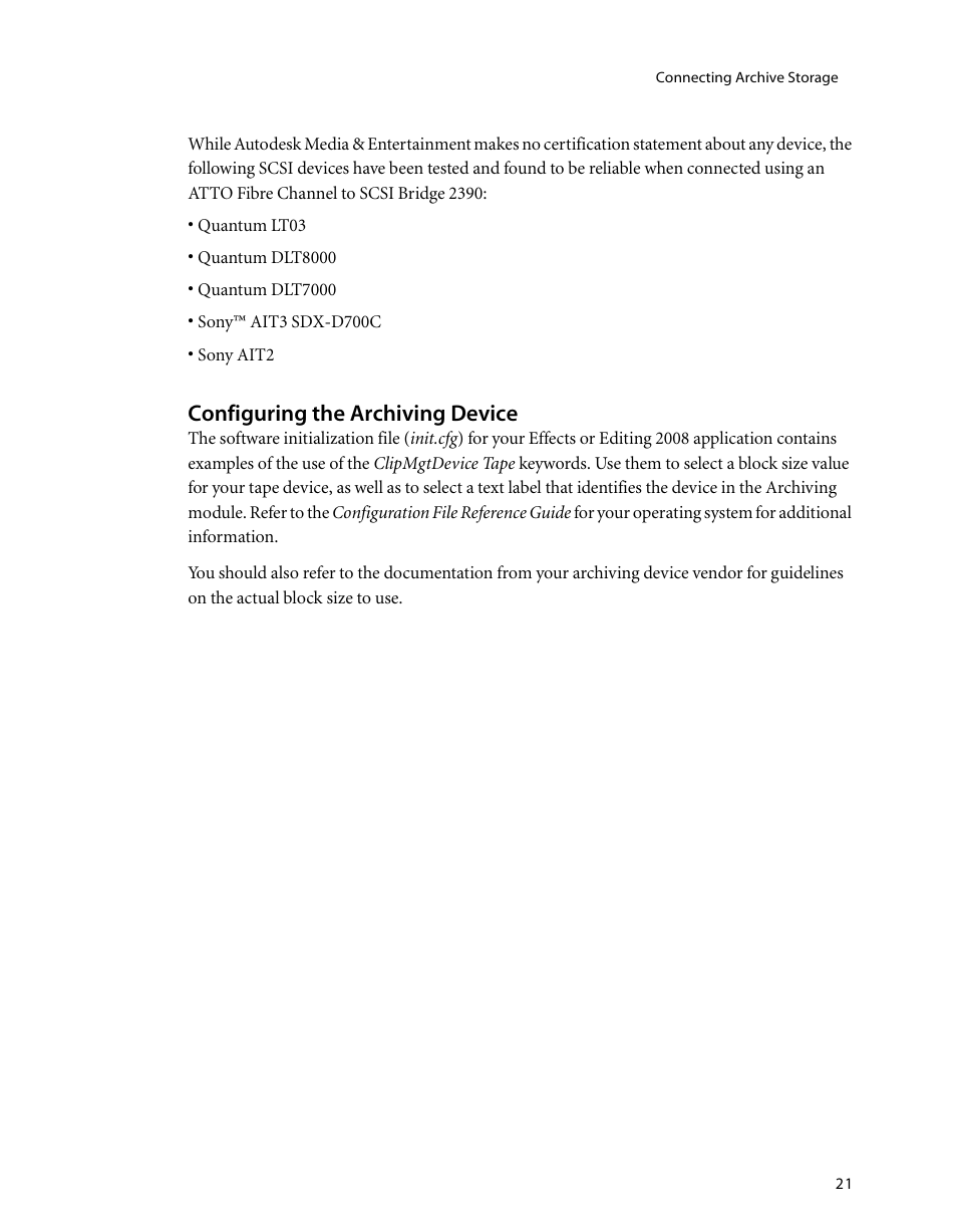 Configuring the archiving device | Autodesk HP Workstation xw9400 User Manual | Page 27 / 44