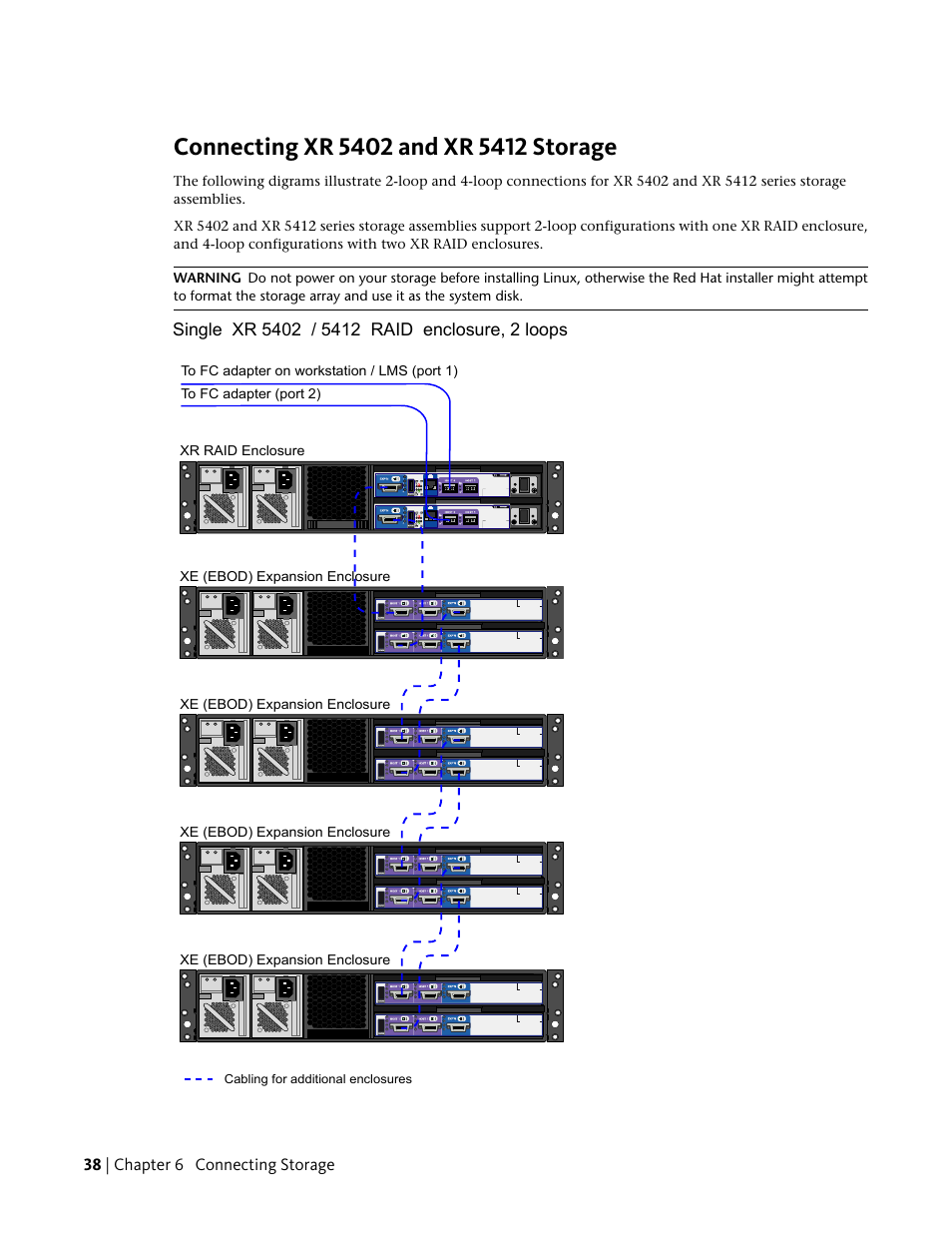 Connecting xr 5402 and xr 5412 storage | Autodesk Z800 User Manual | Page 42 / 52