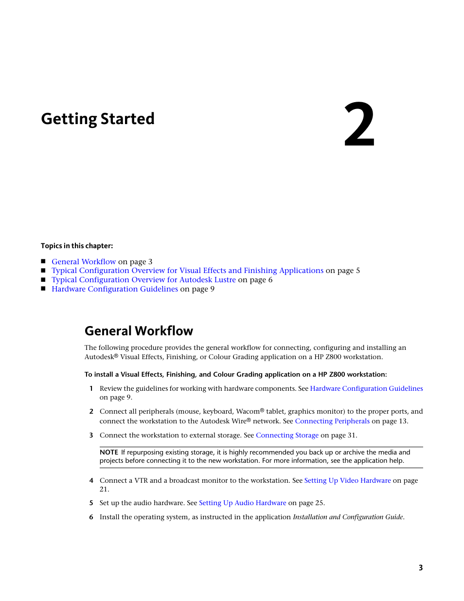 Getting started, General workflow | Autodesk Z800 User Manual | Page 7 / 52