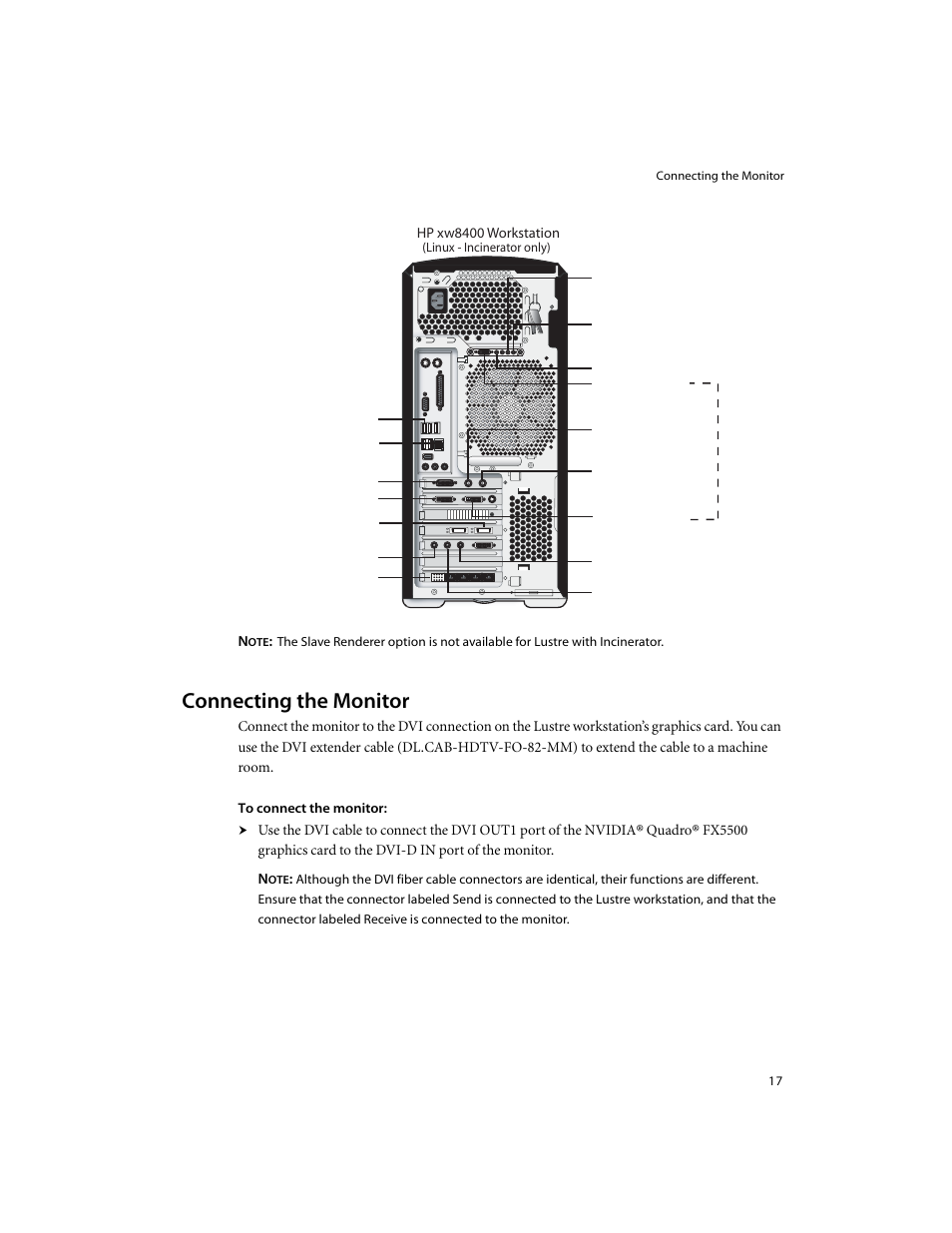 Connecting the monitor | Autodesk XW8400 User Manual | Page 23 / 52