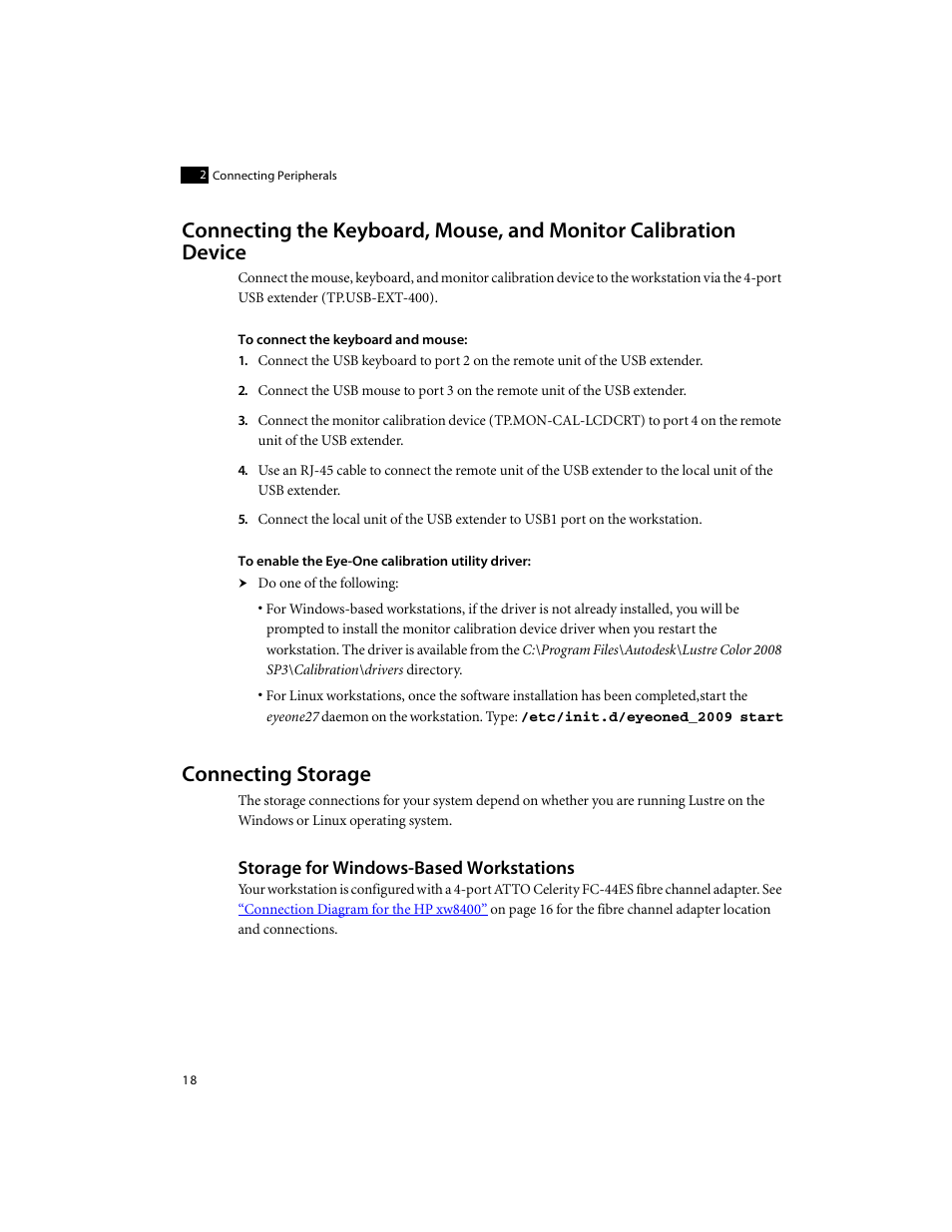 Connecting storage, Storage for windows-based workstations | Autodesk XW8400 User Manual | Page 24 / 52