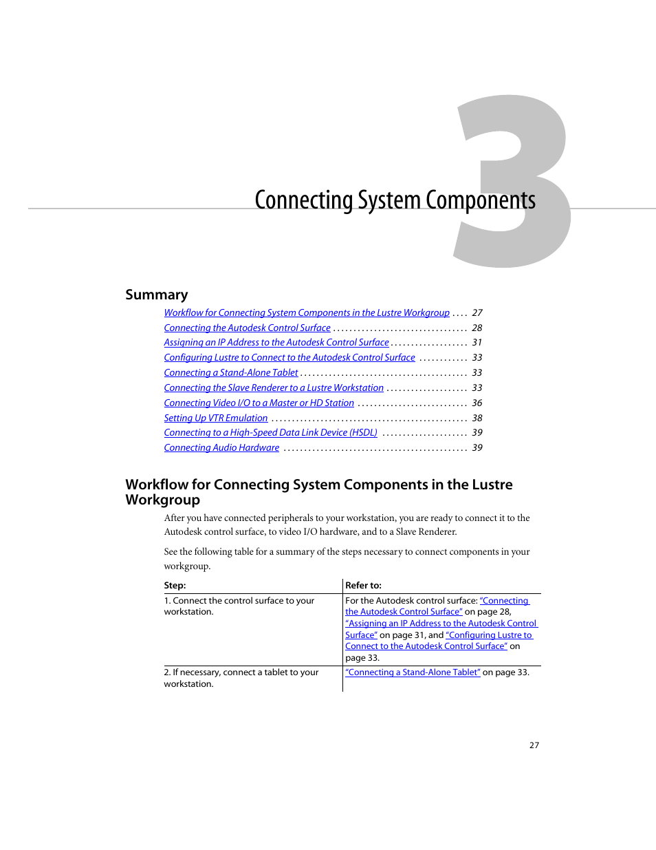 Connecting system components, Summary, Chapter 3, “connecting system components | Autodesk XW8400 User Manual | Page 33 / 52