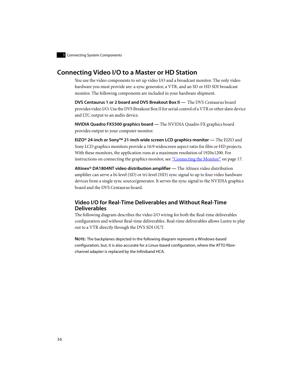Connecting video i/o to a master or hd station, Connecting video i/o, To a master or hd station | Autodesk XW8400 User Manual | Page 42 / 52