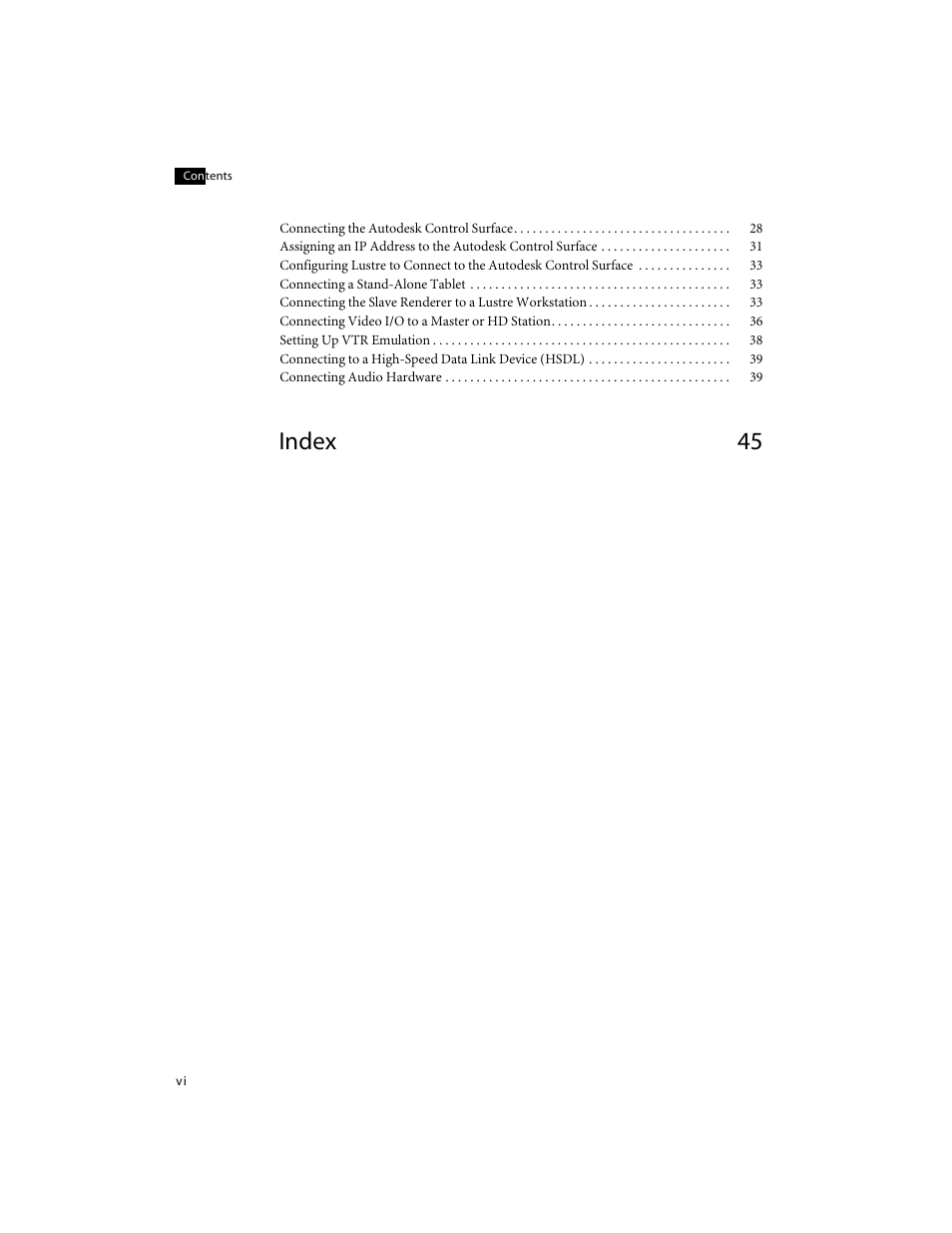 Inde x 45 | Autodesk XW8400 User Manual | Page 6 / 52