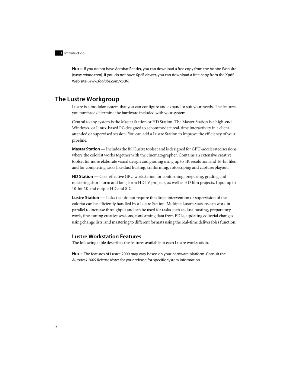 The lustre workgroup, Lustre workstation features, The lustre workgrou | Autodesk XW8400 User Manual | Page 8 / 52