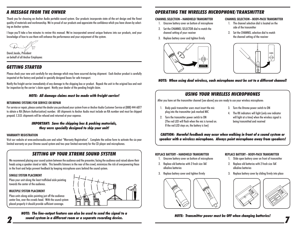 Anchor Audio XTR-6000CU2 User Manual | Page 2 / 4
