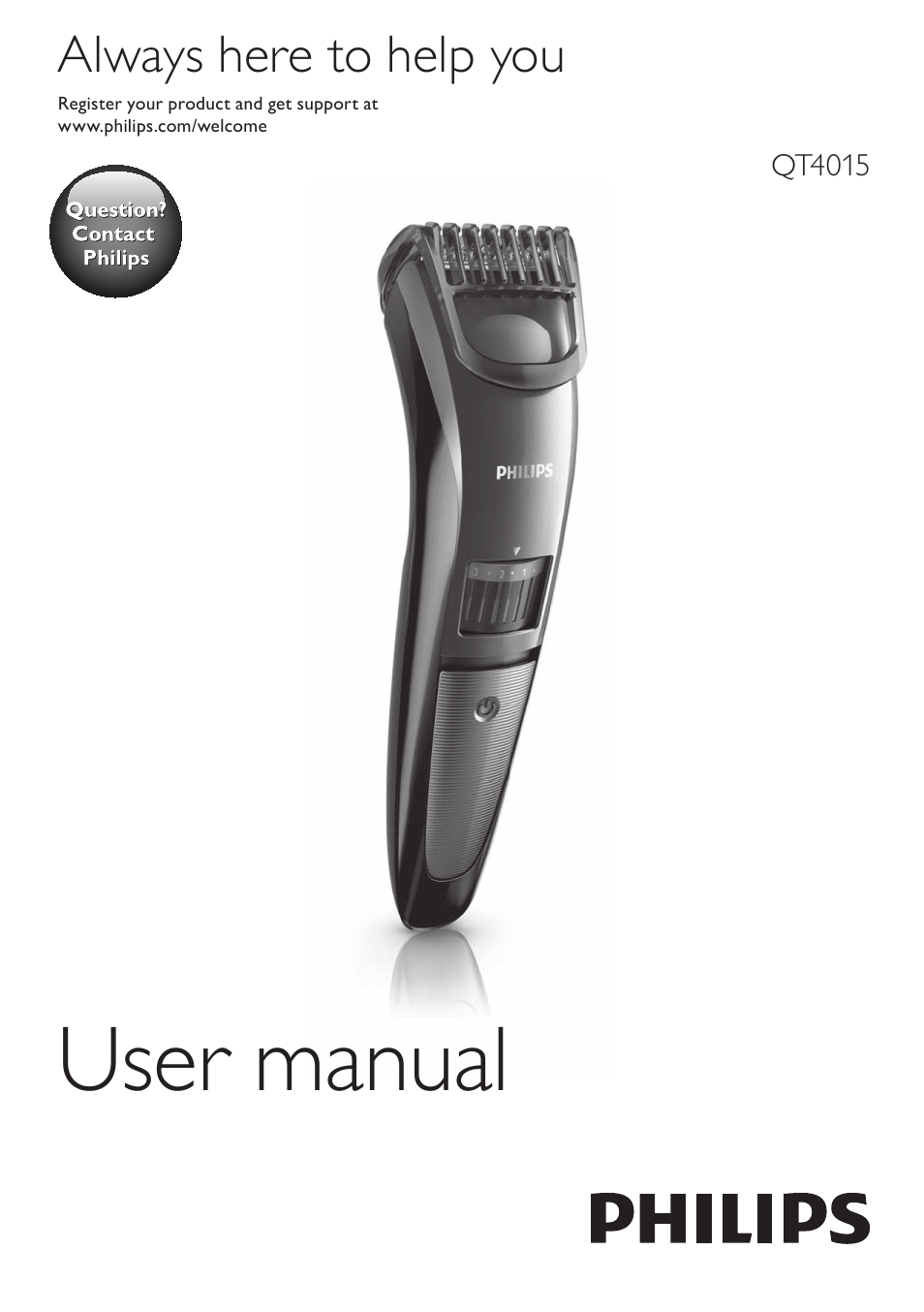 Philips BEARDTRIMMER Series 3000 Barttrimmer (Dreitagebart-Funktion) User Manual | 96 pages