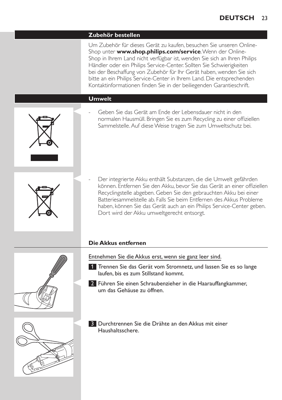 Philips BEARDTRIMMER Series 3000 Barttrimmer (Dreitagebart-Funktion) User Manual | Page 23 / 96