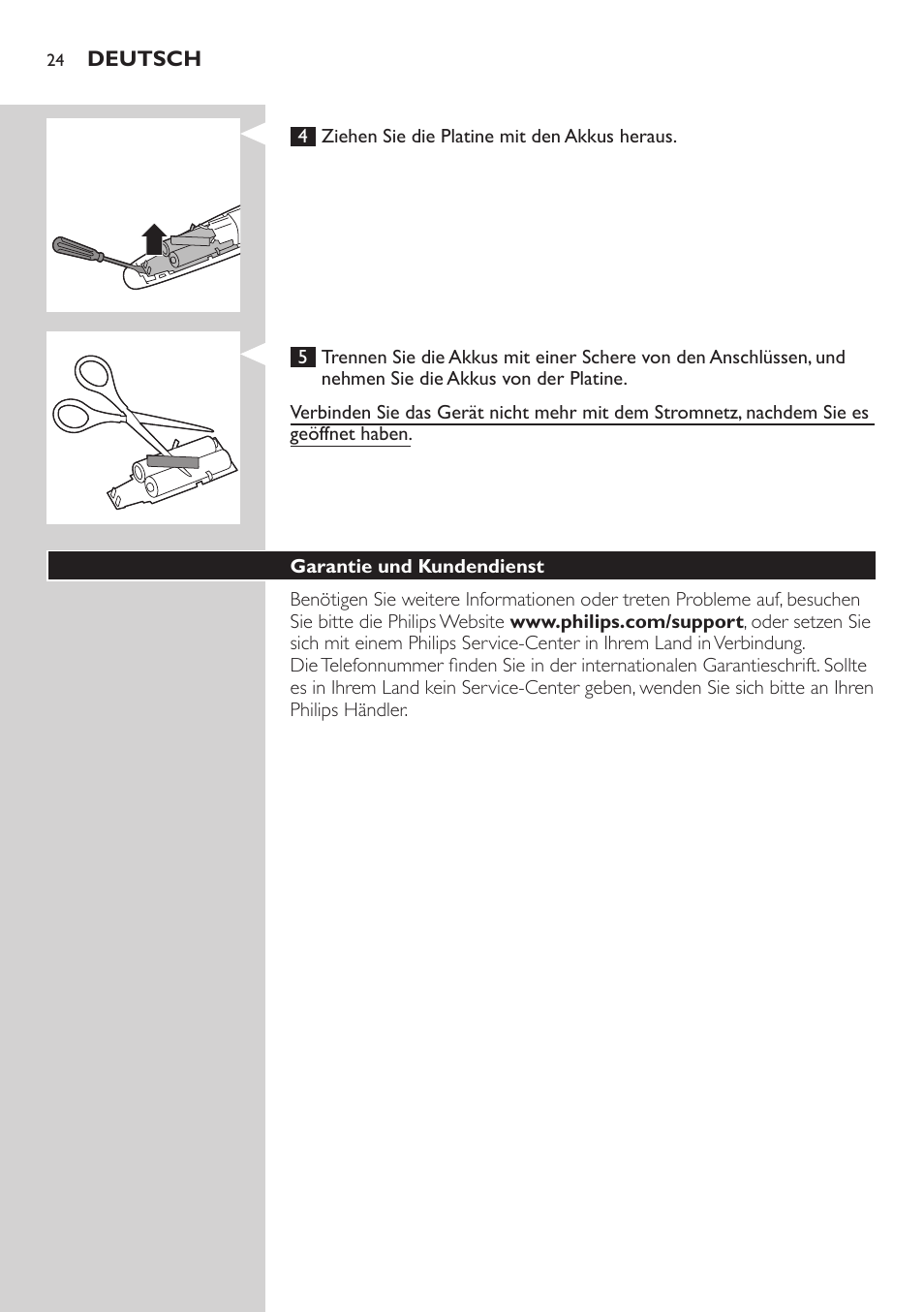 Philips BEARDTRIMMER Series 3000 Barttrimmer (Dreitagebart-Funktion) User Manual | Page 24 / 96