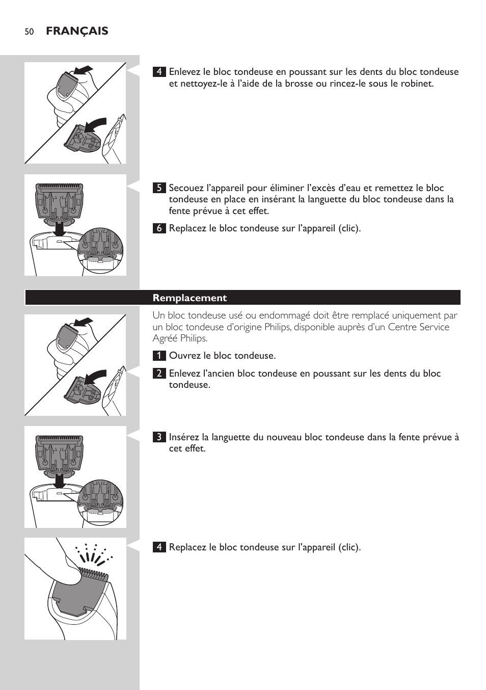 Philips BEARDTRIMMER Series 3000 Barttrimmer (Dreitagebart-Funktion) User Manual | Page 50 / 96