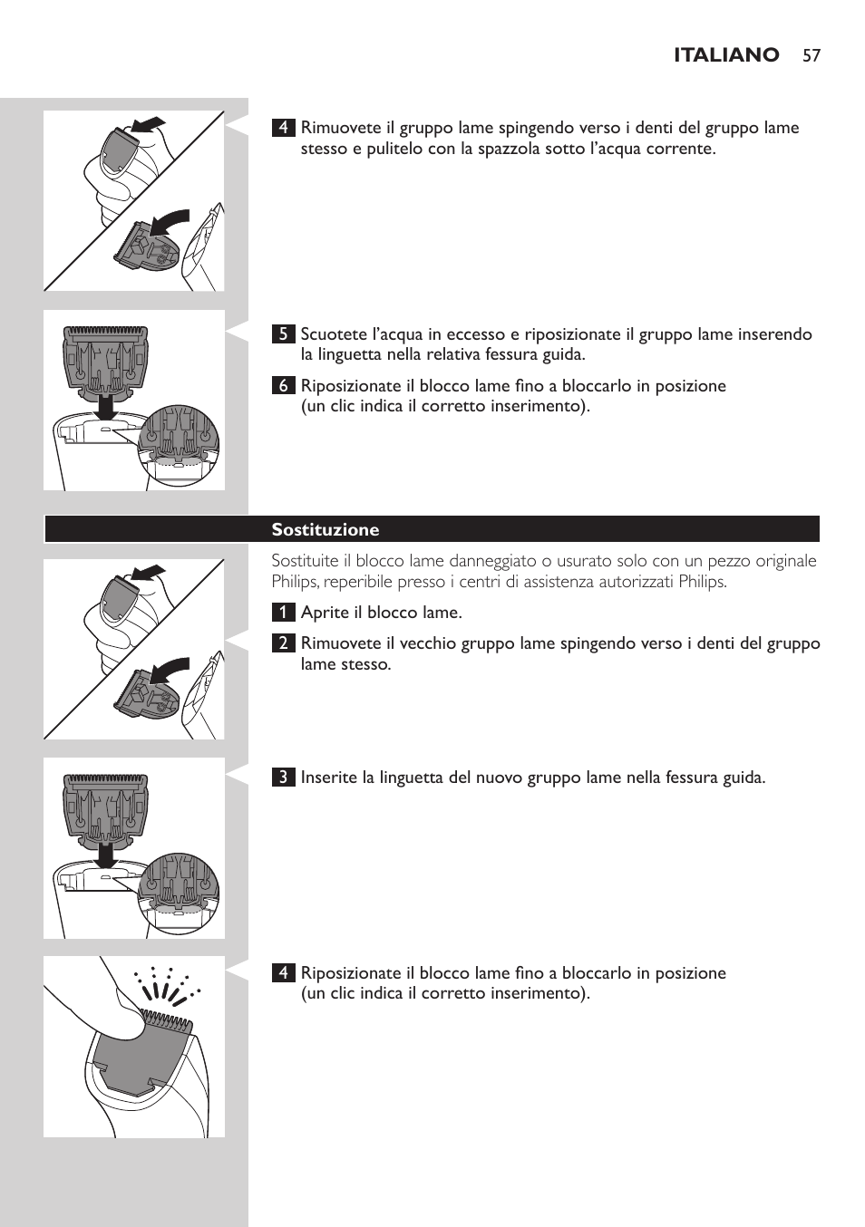 Philips BEARDTRIMMER Series 3000 Barttrimmer (Dreitagebart-Funktion) User Manual | Page 57 / 96