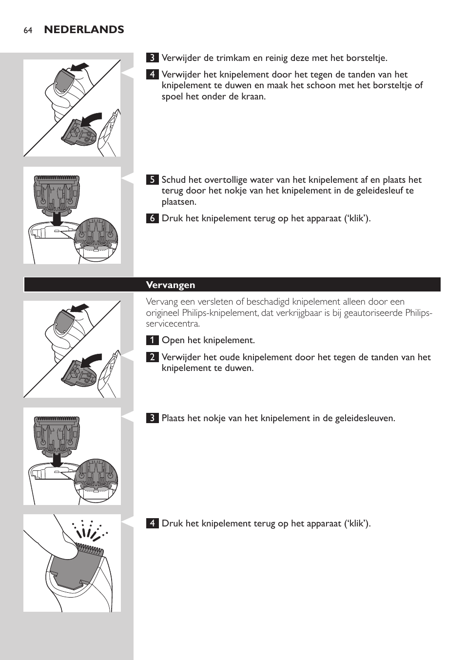 Philips BEARDTRIMMER Series 3000 Barttrimmer (Dreitagebart-Funktion) User Manual | Page 64 / 96