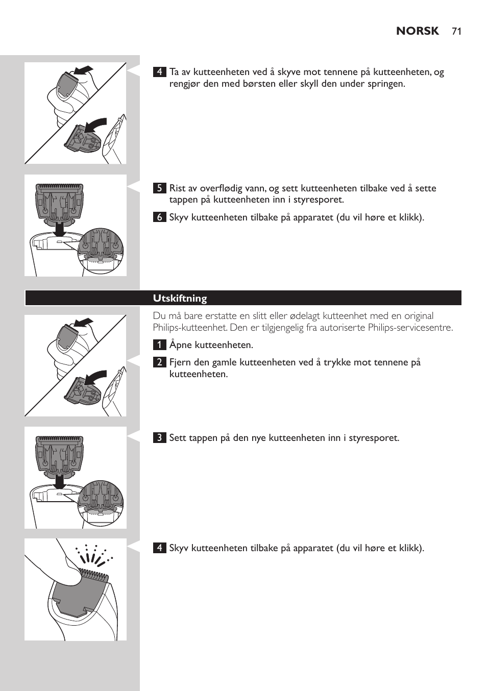 Philips BEARDTRIMMER Series 3000 Barttrimmer (Dreitagebart-Funktion) User Manual | Page 71 / 96