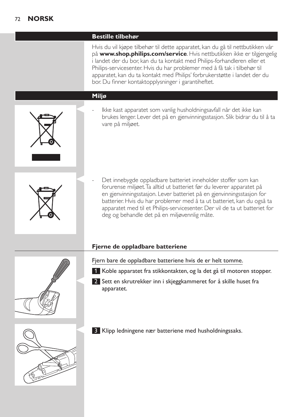 Philips BEARDTRIMMER Series 3000 Barttrimmer (Dreitagebart-Funktion) User Manual | Page 72 / 96