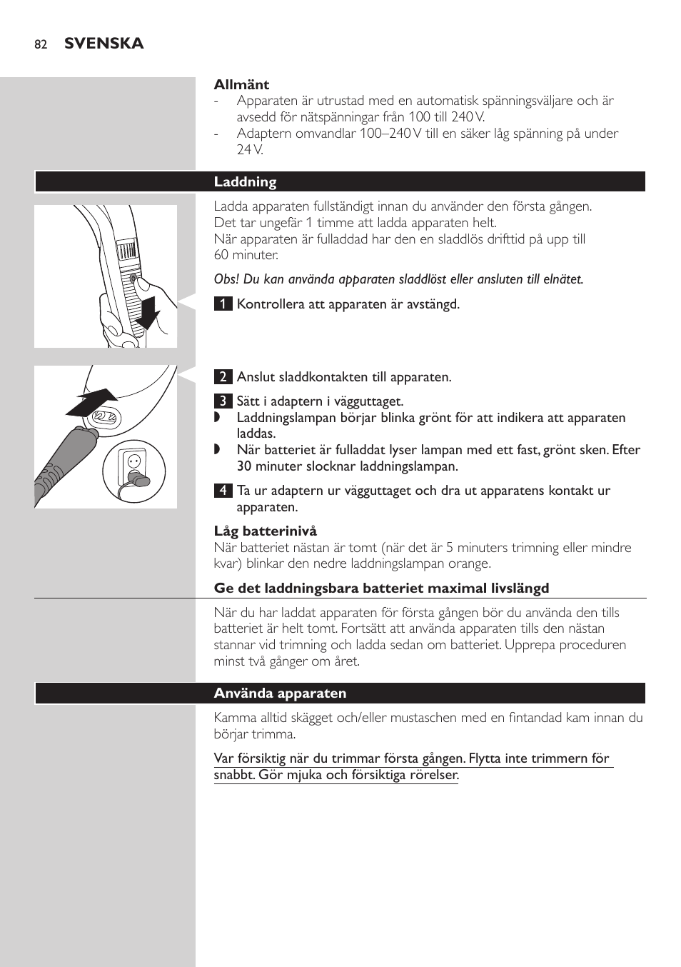 Philips BEARDTRIMMER Series 3000 Barttrimmer (Dreitagebart-Funktion) User Manual | Page 82 / 96