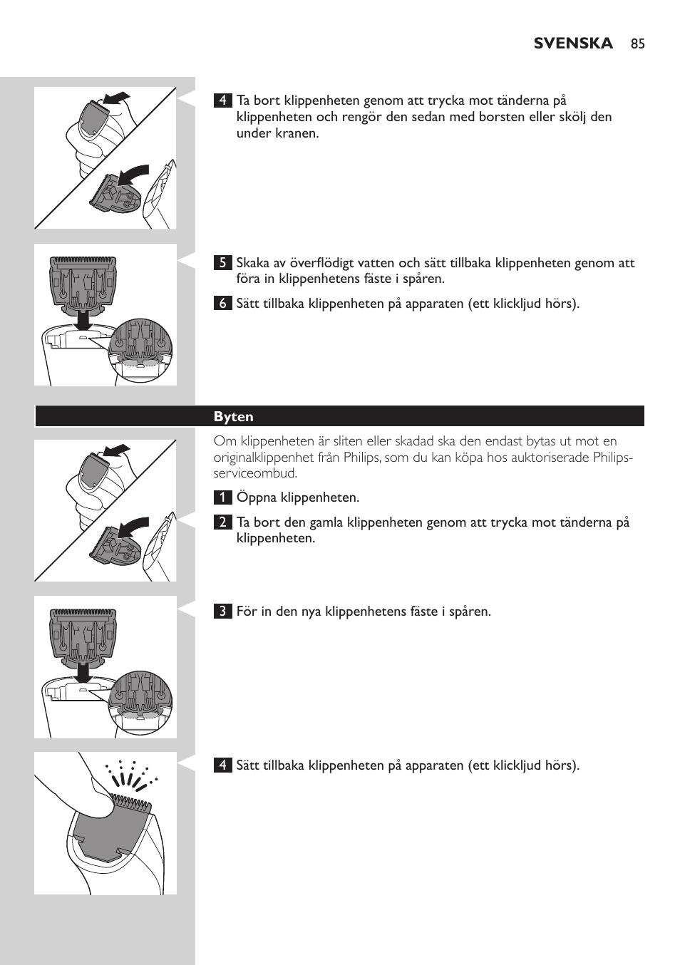 Philips BEARDTRIMMER Series 3000 Barttrimmer (Dreitagebart-Funktion) User Manual | Page 85 / 96