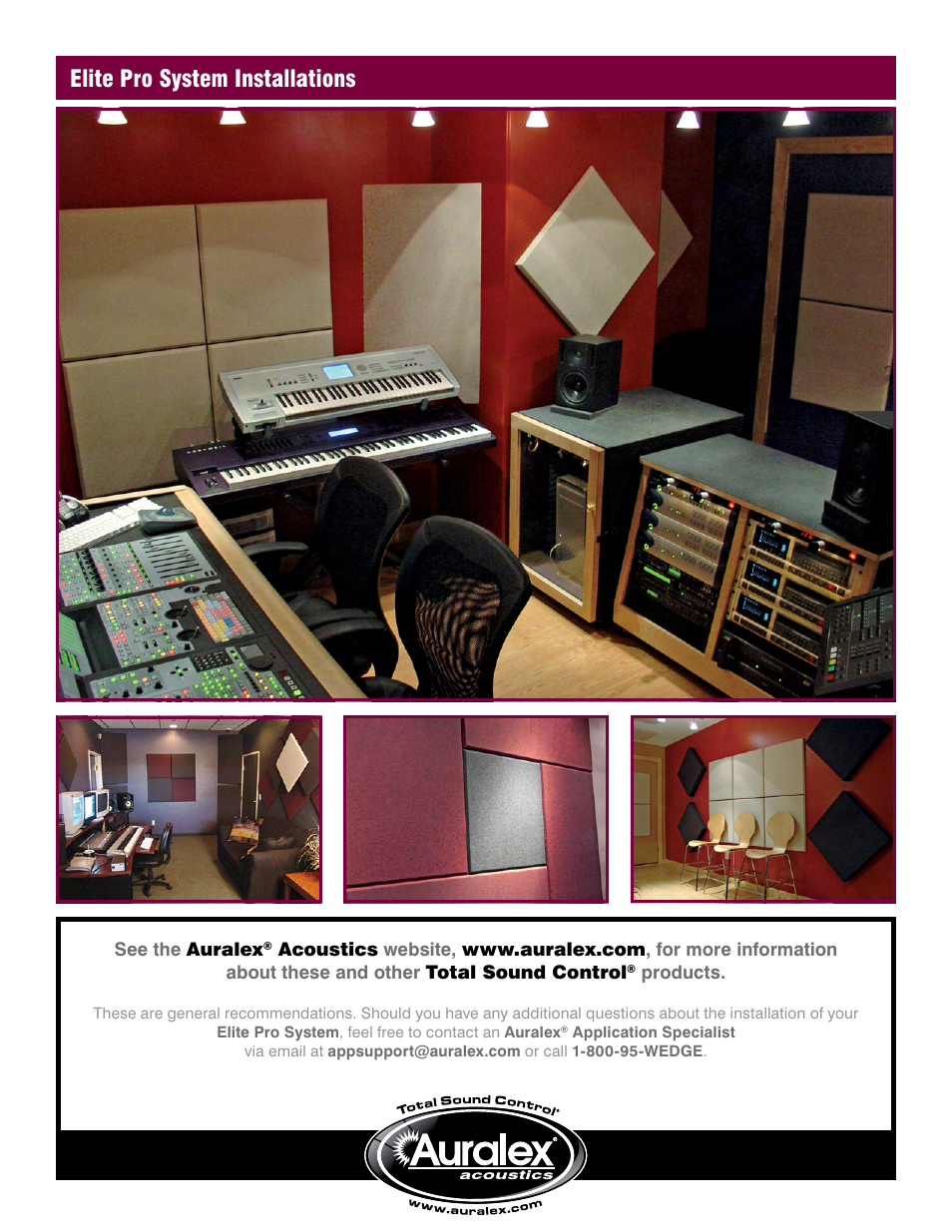 Elite pro system installations | Auralex Acoustics Elite Pro System EPS-112T User Manual | Page 4 / 4