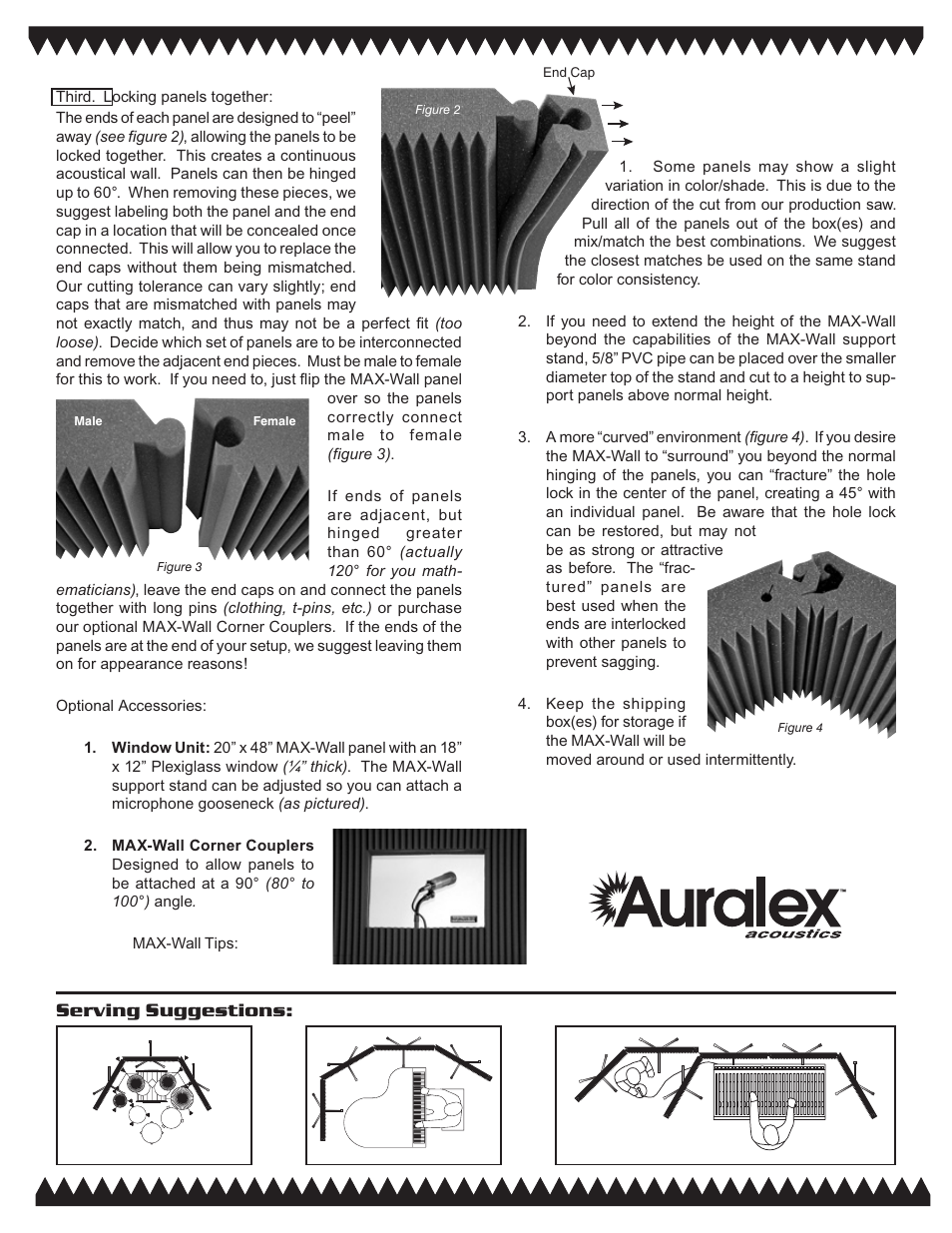 Serving suggestions | Auralex Acoustics Modular Acoustical Environment MAX-Wall User Manual | Page 3 / 4