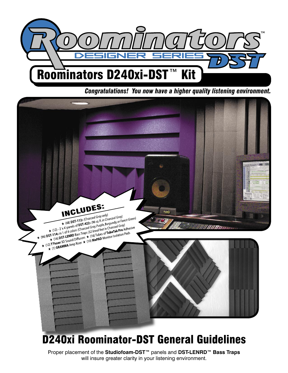 Auralex Acoustics Roominators Designer Series User Manual | 4 pages