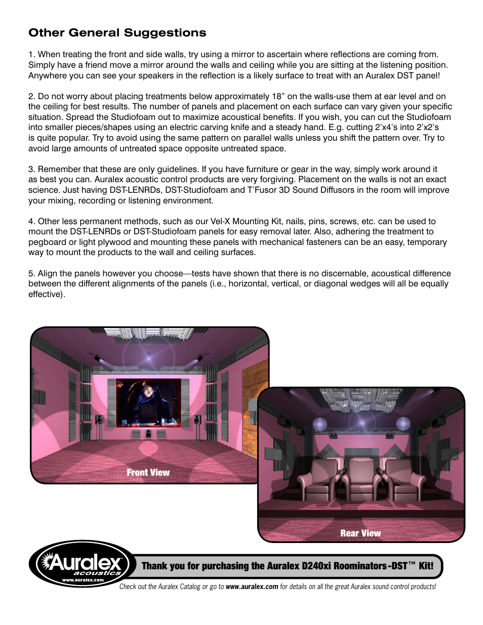 Auralex Acoustics Roominators Designer Series User Manual | Page 4 / 4