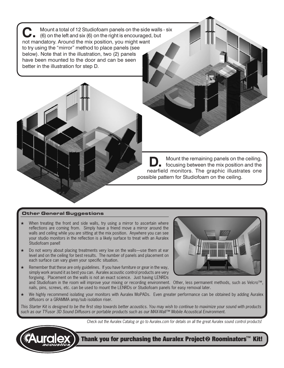 Roominators ™ kit | Auralex Acoustics Roominators Performance Series User Manual | Page 2 / 2