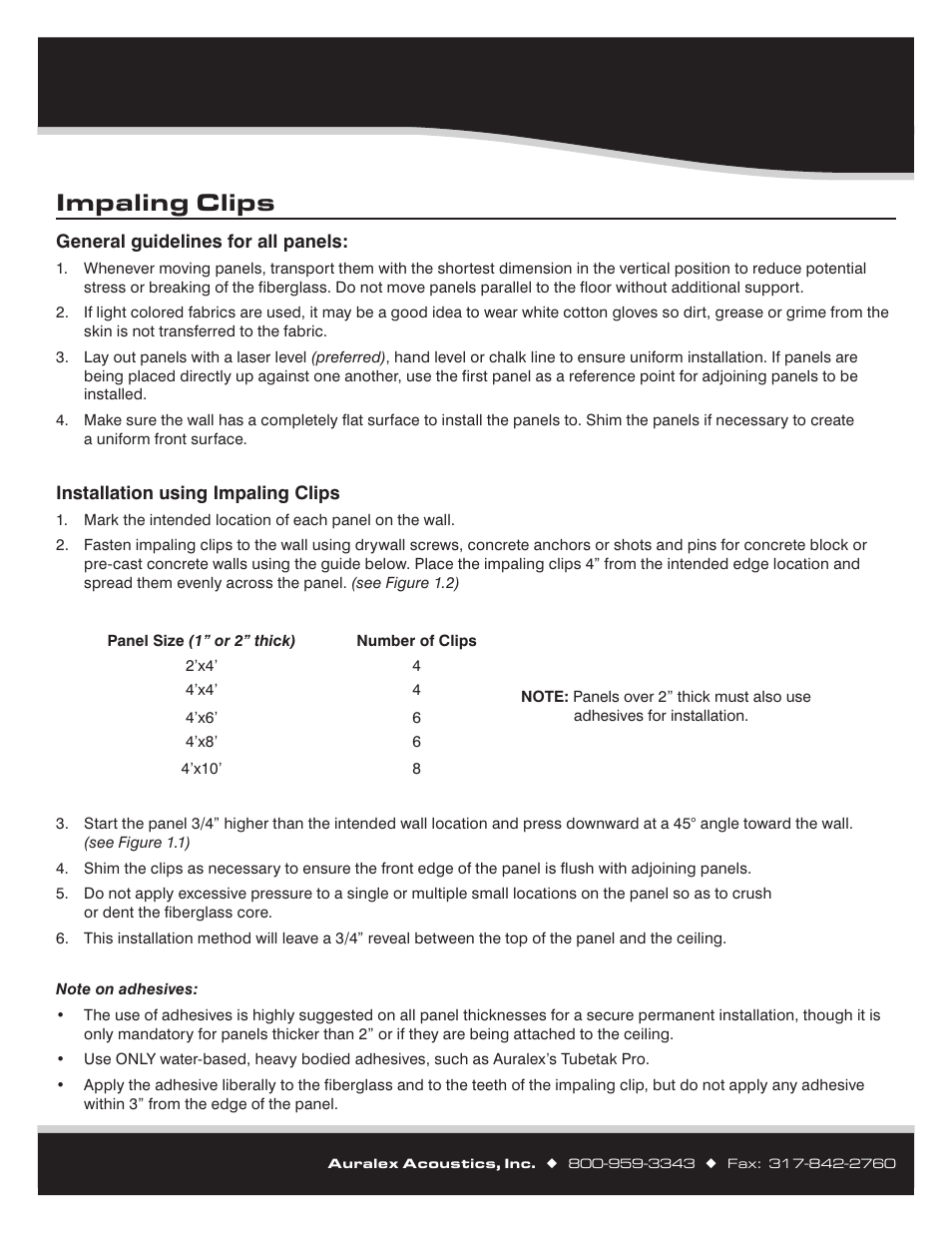 Impaling clips | Auralex Acoustics ELiTE ProPanel Panels User Manual | Page 3 / 8