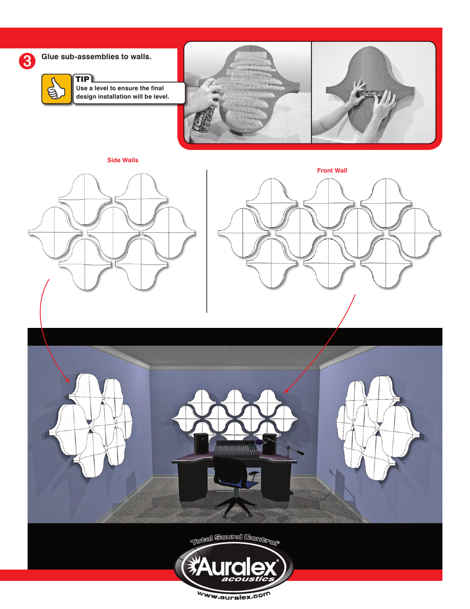 Auralex Acoustics AudioTile ShockWave User Manual | Page 3 / 4