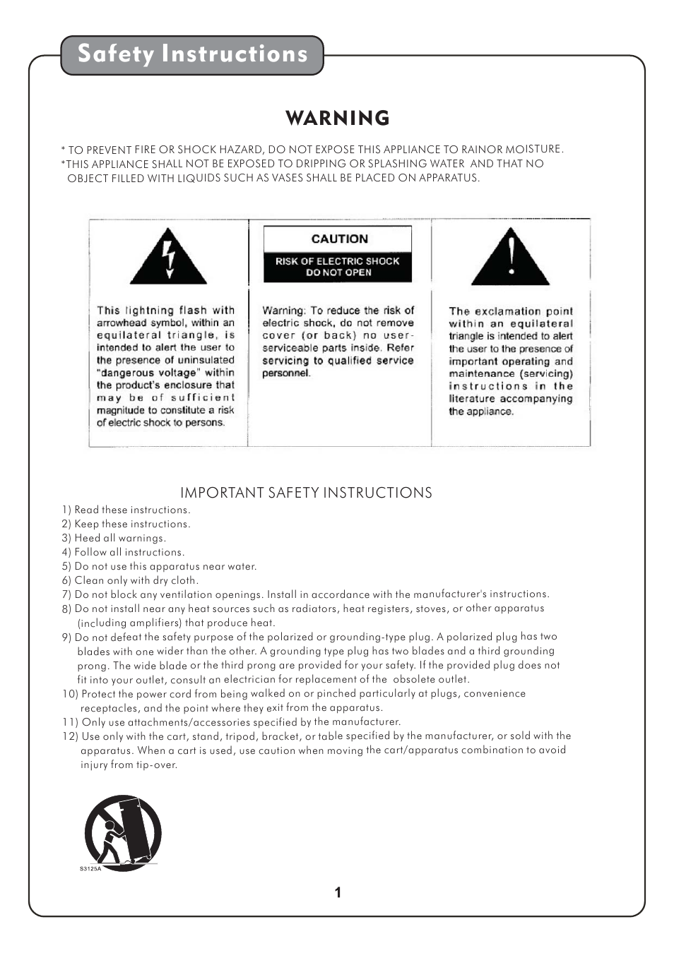 Safety instructions, Warning | Audio2000's AKJ780D User Manual | Page 4 / 32