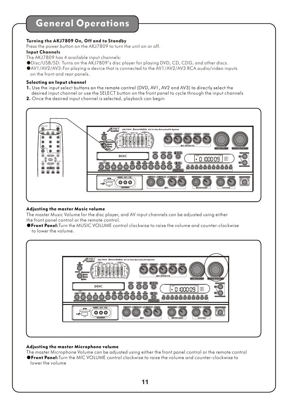 页 14, General operations | Audio2000's AKJ7809 User Manual | Page 14 / 35