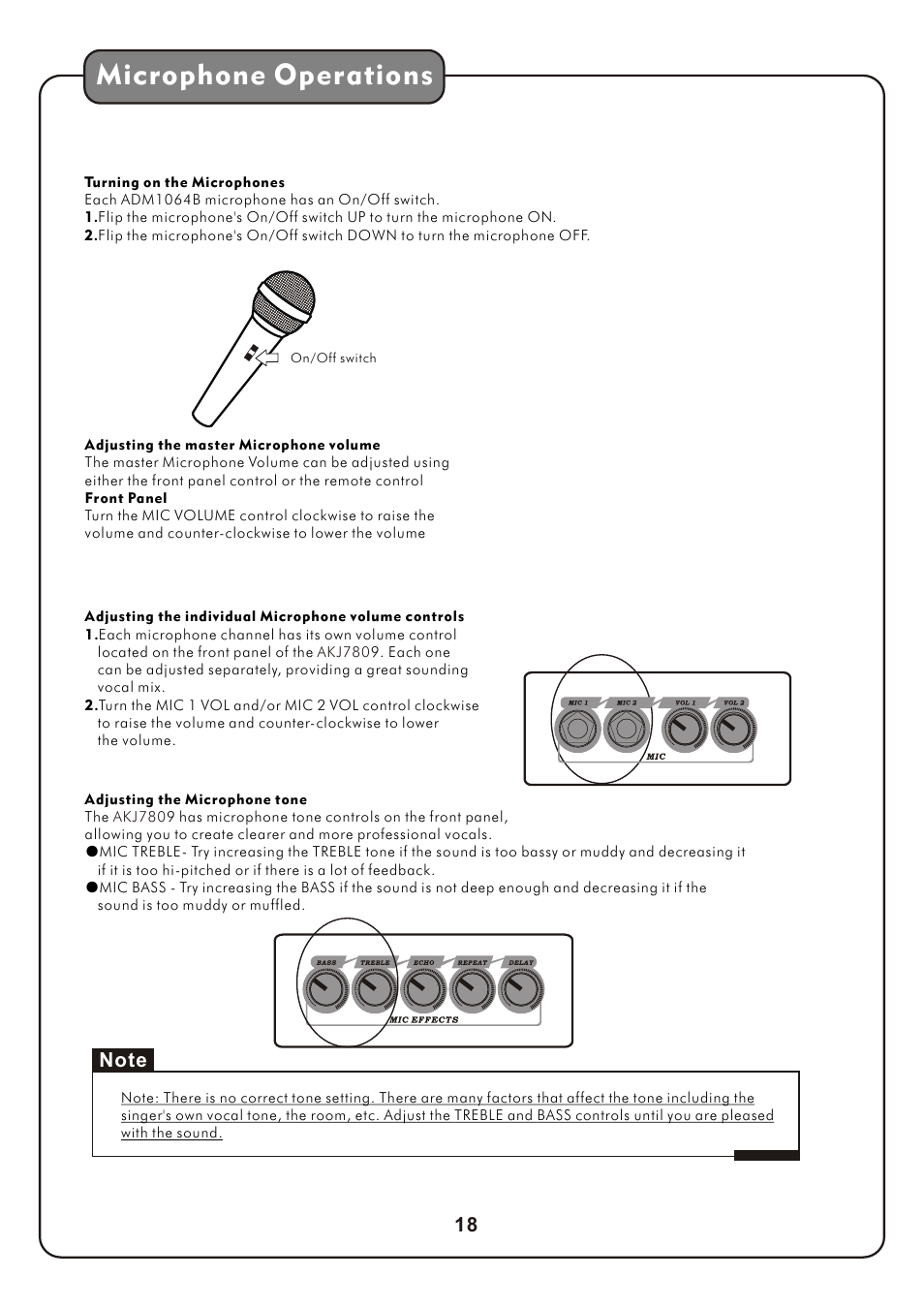 页 21, Microphone operations | Audio2000's AKJ7809 User Manual | Page 21 / 35