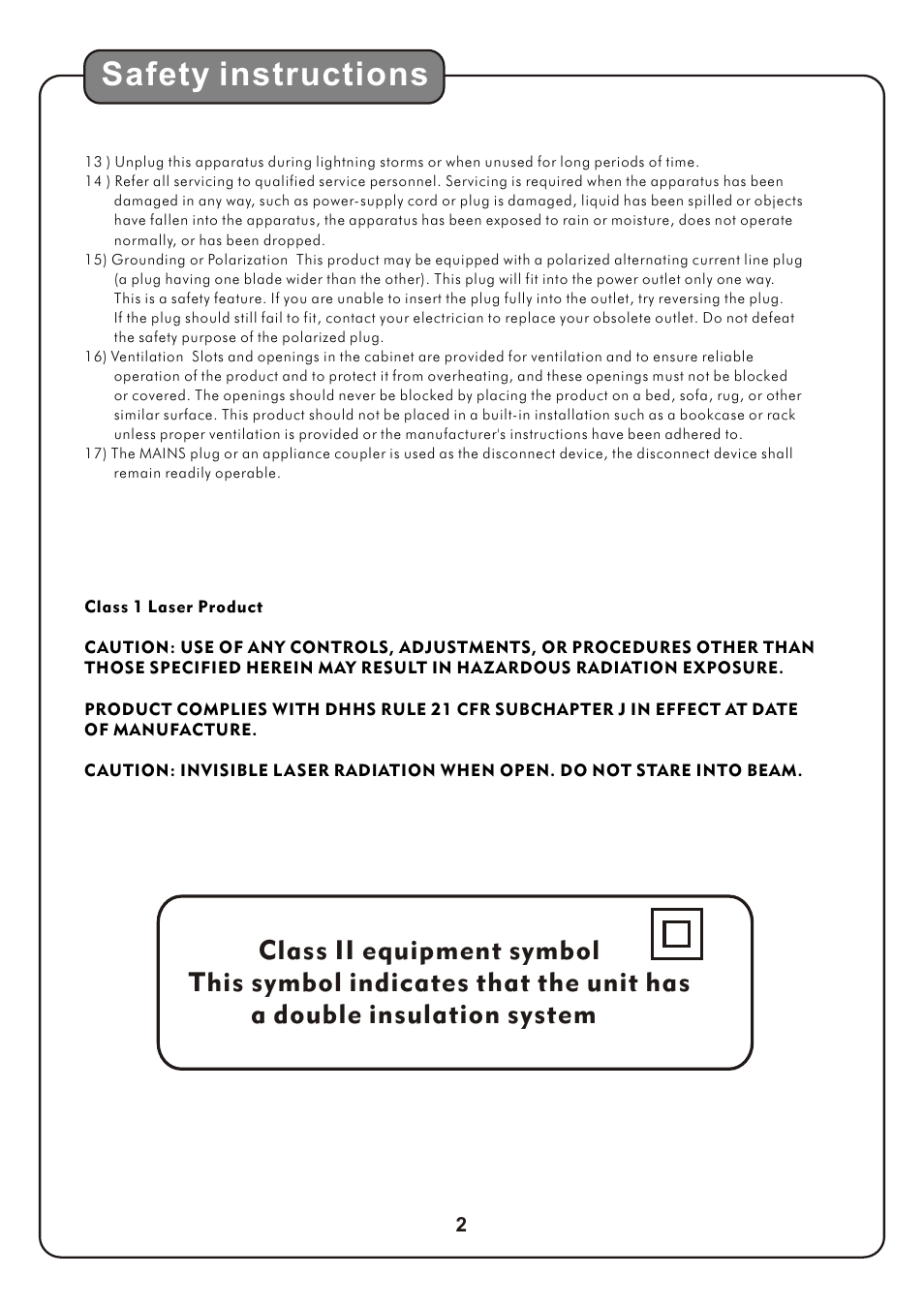 Safety instructions | Audio2000's AKJ7809 User Manual | Page 5 / 35