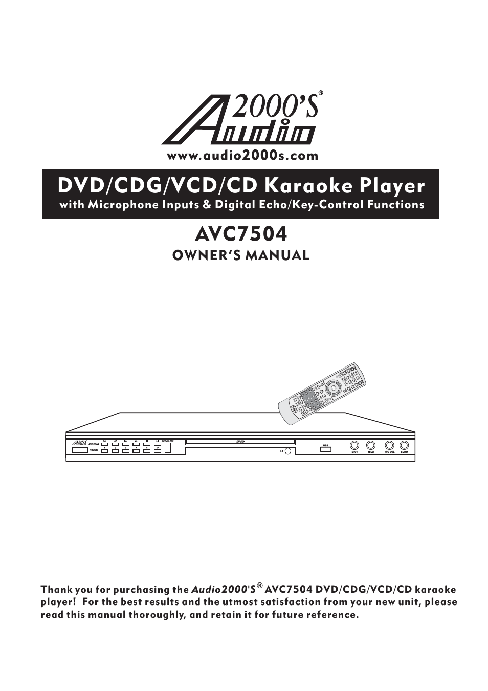 Audio2000's AVC7504 User Manual | 22 pages