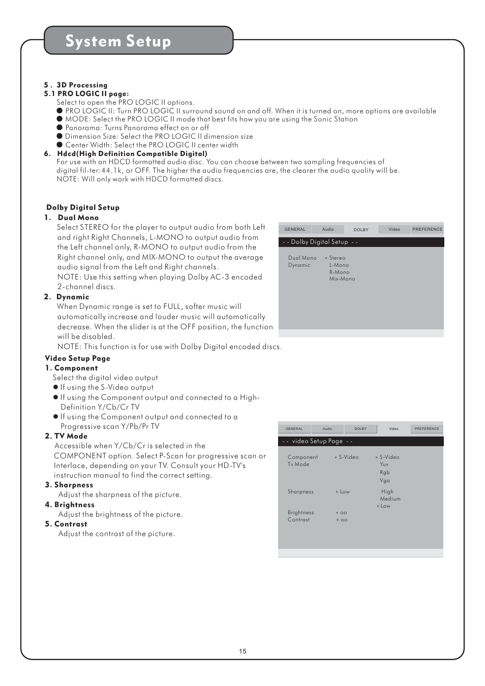 System setup | Audio2000's AVC7504 User Manual | Page 17 / 22