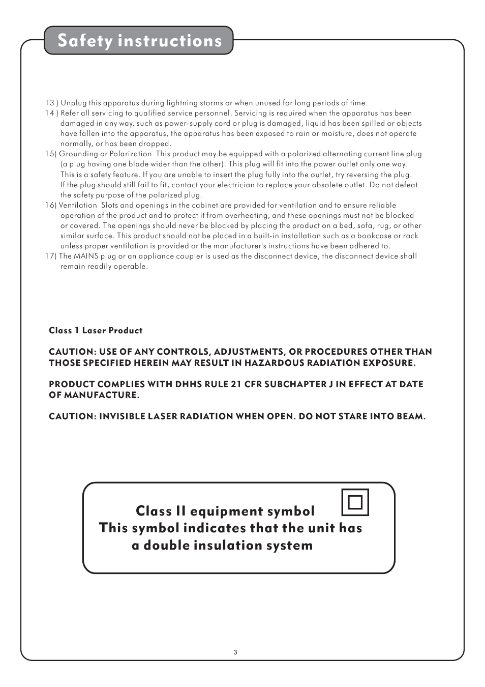 Safety instructions | Audio2000's AVC7504 User Manual | Page 5 / 22