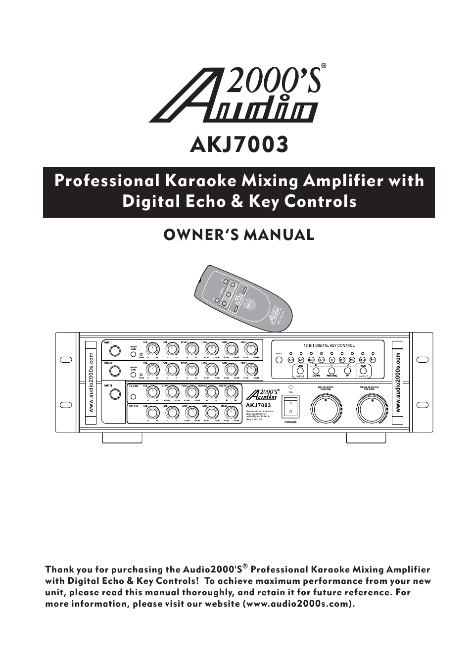 Audio2000's AKJ7003 User Manual | 17 pages