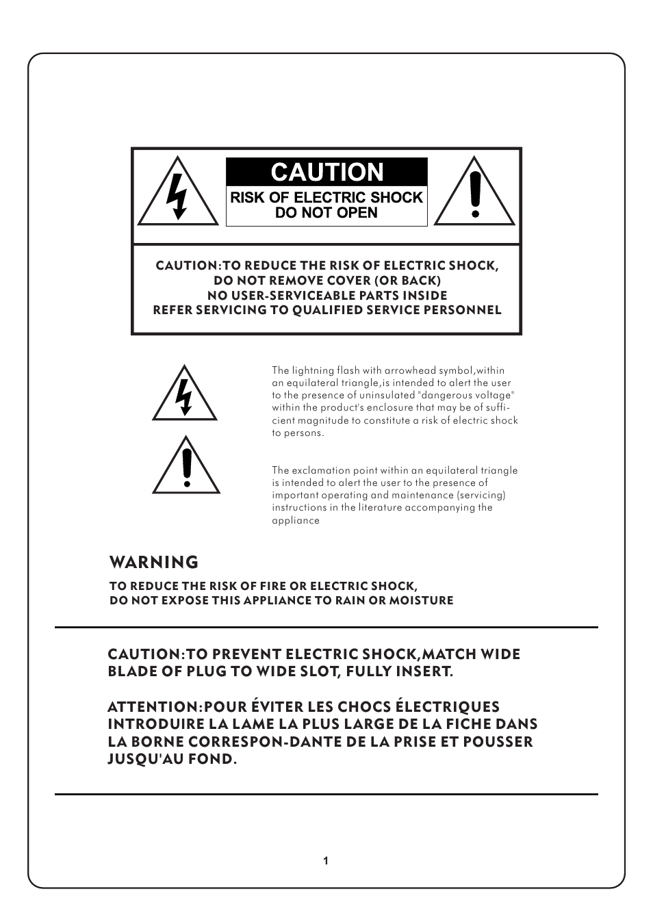 Warning | Audio2000's AKJ7003 User Manual | Page 3 / 17