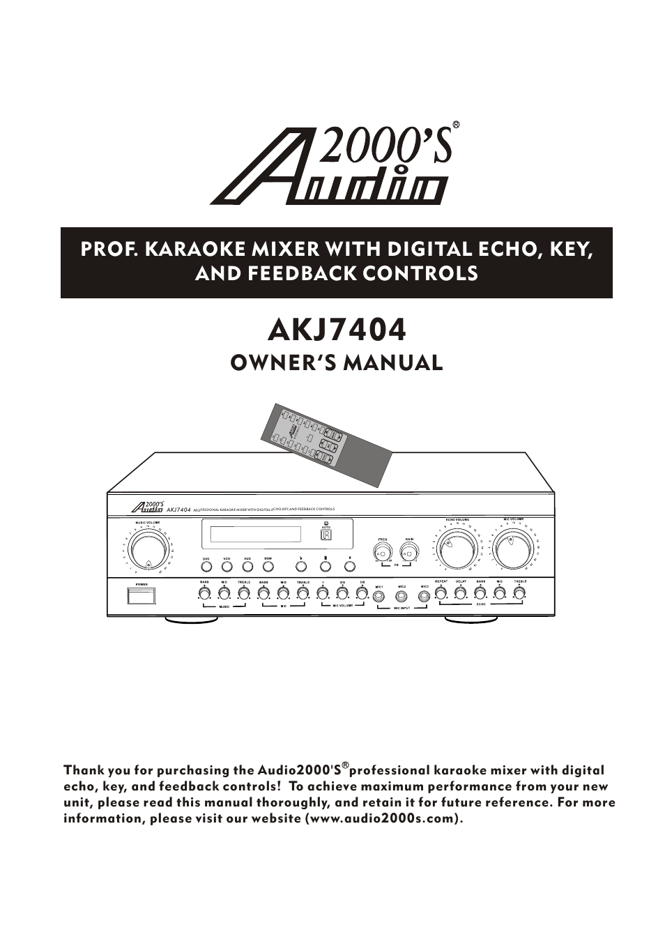 Audio2000's AKJ7404 User Manual | 17 pages